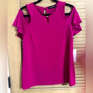 Ivanka Trump pink cold shoulder blouse - small